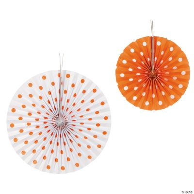 Orange Polka Dot Hanging Fans