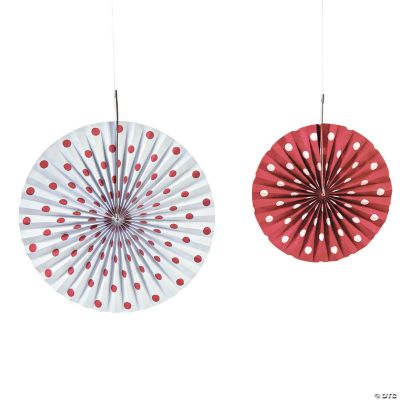 Red Polka Dot Hanging Fans