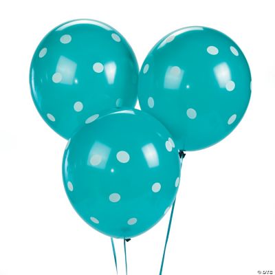 Turquoise Polka Dot Latex Balloons