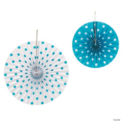 Turquoise Polka Dot Hanging Fans