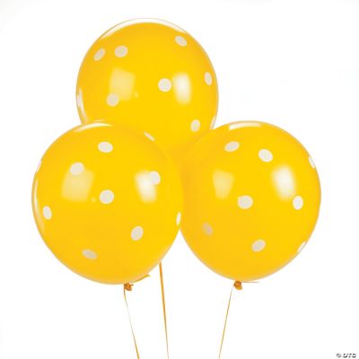 Yellow Polka Dot Latex Balloons
