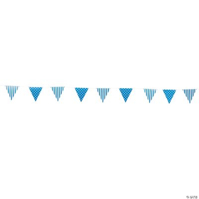 Blue Striped & Polka Dot Pennant Banner