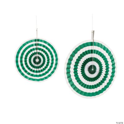 Green Striped Hanging Fans