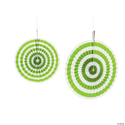 Lime Green Stripe Hanging Fans