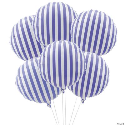 Purple Striped Mylar Balloons