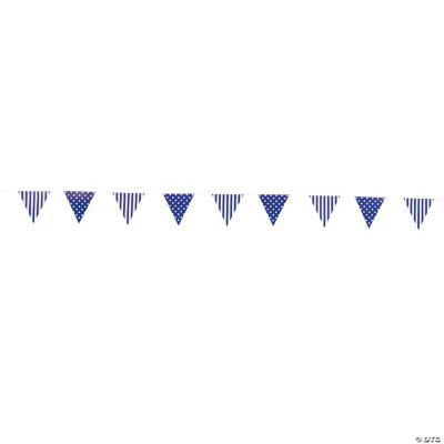 Purple Striped & Polka Dot Pennant Banner