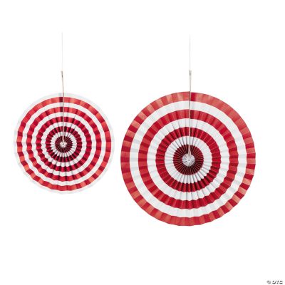 Red Striped Hanging Fans