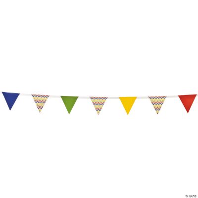 Chevron Pattern Bright Paper Pennant Banner