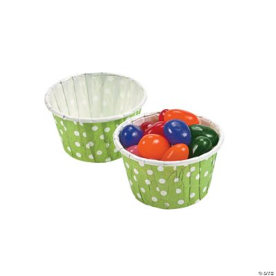 Lime Green Polka Dot Snack Cups