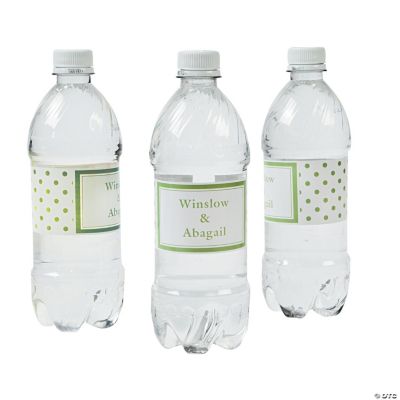 Personalized Lime Green Polka Dot Water Bottle Labels