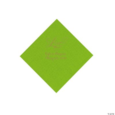 Personalized Gold “Love” Beverage Napkins - Lime Green