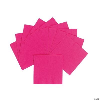 Personalized Beverage Napkins - Hot Pink