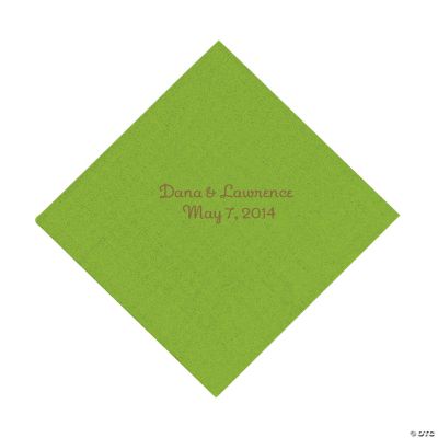 Personalized Gold Luncheon Napkins - Lime Green