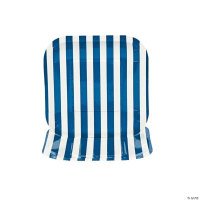 Blue Striped Square Dessert Plates