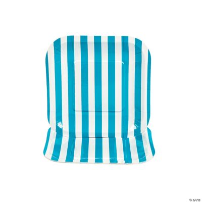 Turquoise Striped Square Dessert Plates