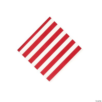 Red Striped Beverage Napkins