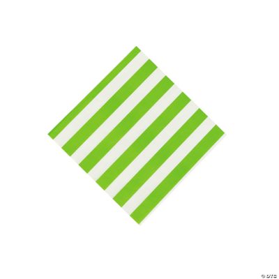Lime Green Striped Beverage Napkins
