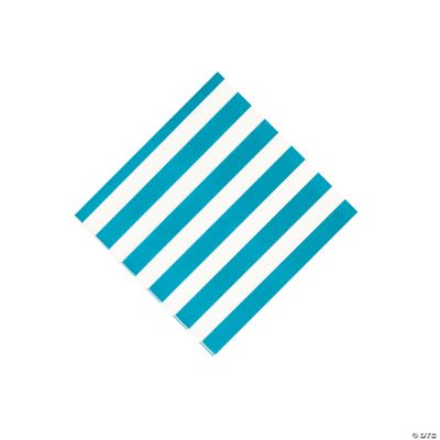 Turquoise Striped Beverage Napkins
