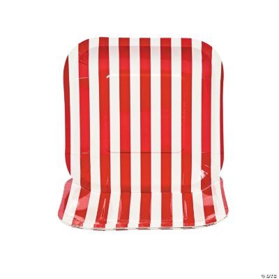 Red Striped Dessert Plates