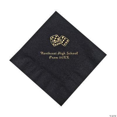 Personalized Casino Black Lunch Napkins