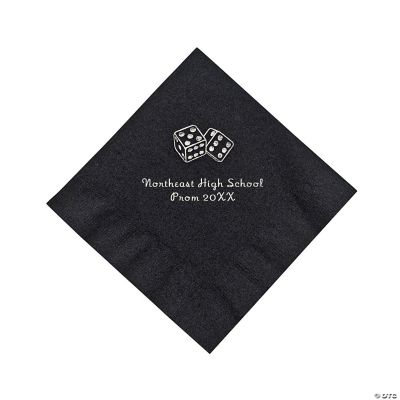 Personalized Casino Black Lunch Napkins