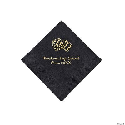 Personalized Casino Black Beverage Napkins
