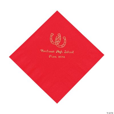 Personalized Western Red Lunch Napkins