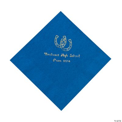 Personalized Western Blue Lunch Napkins