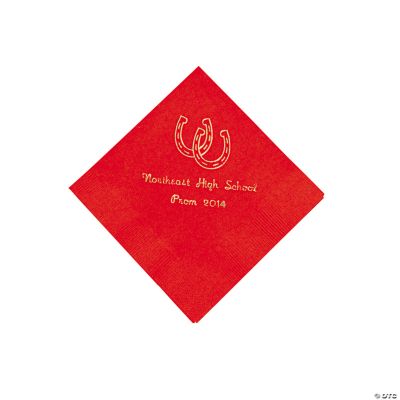 Personalized Western Red Beverage Napkins