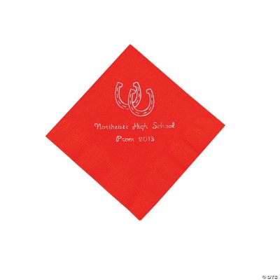 Personalized Western Red Beverage Napkins
