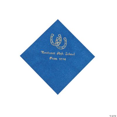 Personalized Western Blue Beverage Napkins