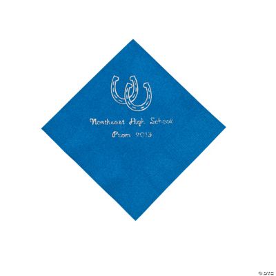 Personalized Western Blue Beverage Napkins