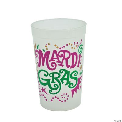 Extra Large Glow In The Dark Mardi Gras Cups