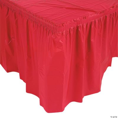 Red Pleated Table Skirt