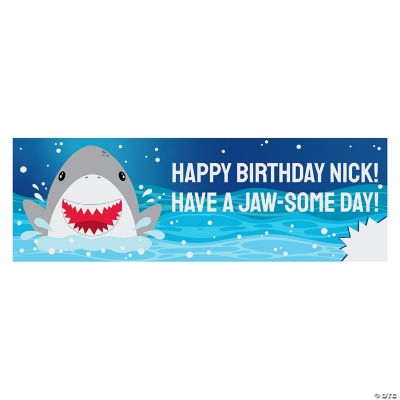 Personalized Small Jawsome Shark Party Banner