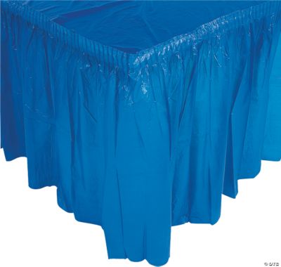 Blue Pleated Table Skirt