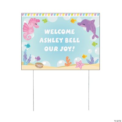Personalized Under The Sea Girl Yard Sign