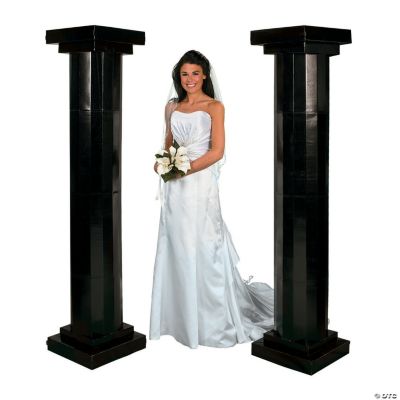 Large Black Fluted Pillars