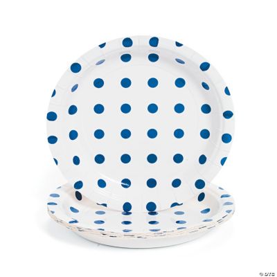 Blue Polka Dot Dessert Plates