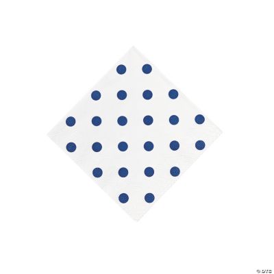 Blue Polka Dot Beverage Napkins