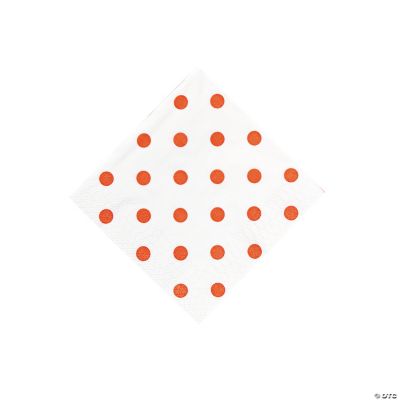 Orange Polka Dot Beverage Napkins
