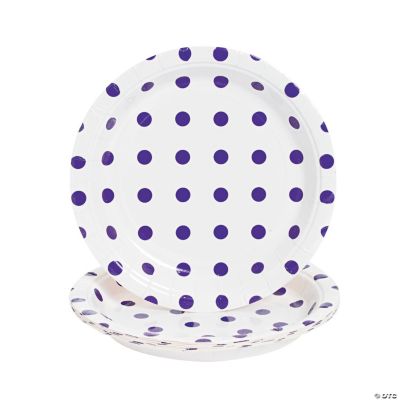 Purple Polka Dot Dessert Plates