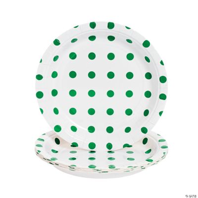 Green Polka Dot Dessert Plates