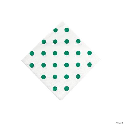 Green Polka Dot Beverage Napkins