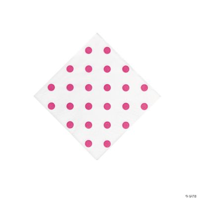 Hot Pink Polka Dot Beverage Napkins