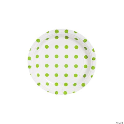 Lime Green Polka Dot Dessert Plates