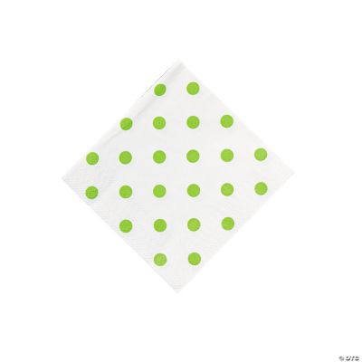 Lime Green Polka Dot Beverage Napkins