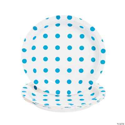 Turquoise Polka Dot Dessert Plates