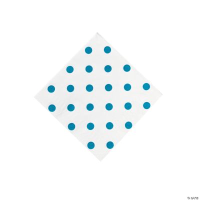 Turquoise Polka Dot Beverage Napkins