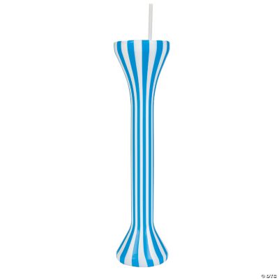 Blue & White Striped Yard Glass